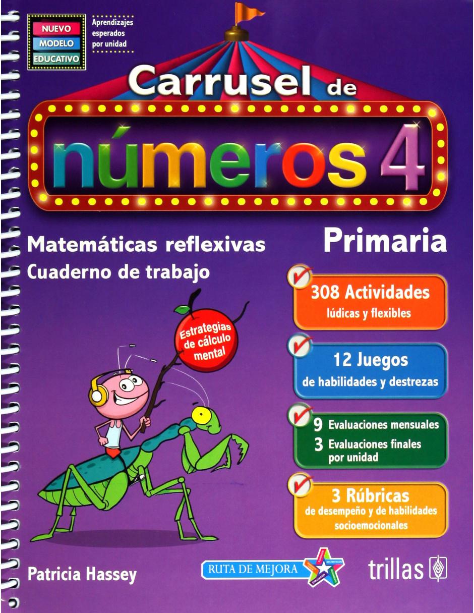 Imagen de producto Revista Carrusel De Números 4 Primaria Matemáticas Reflexivas Cuaderno De Trabajo