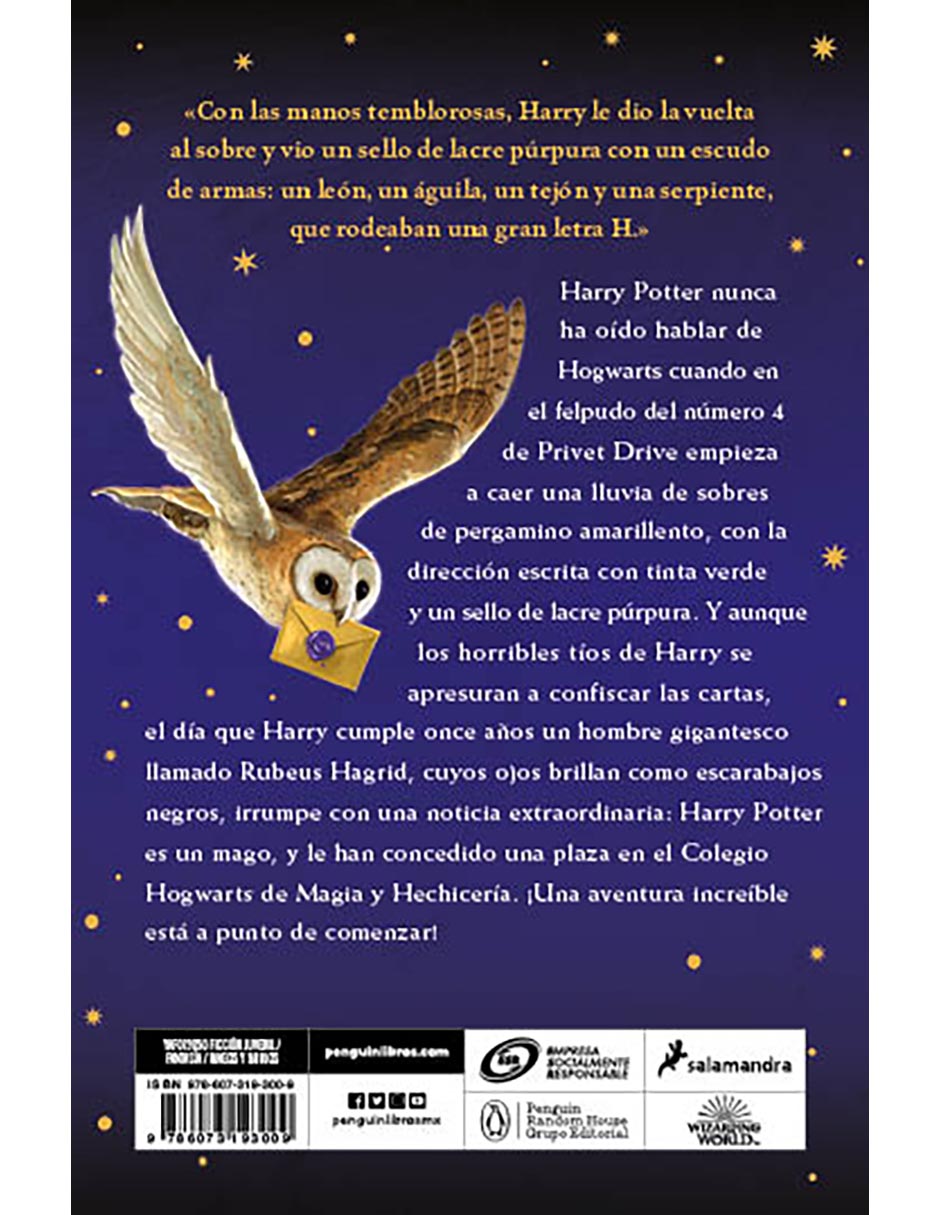 Libro Harry Potter y la piedra filosofal de J. K. Rowling