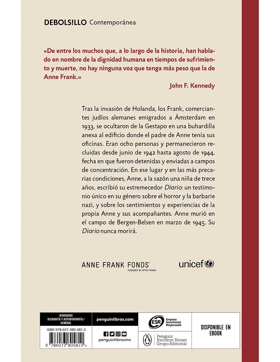 Libro Diario de Anne Frank Edición Ampliada de Anne Frank