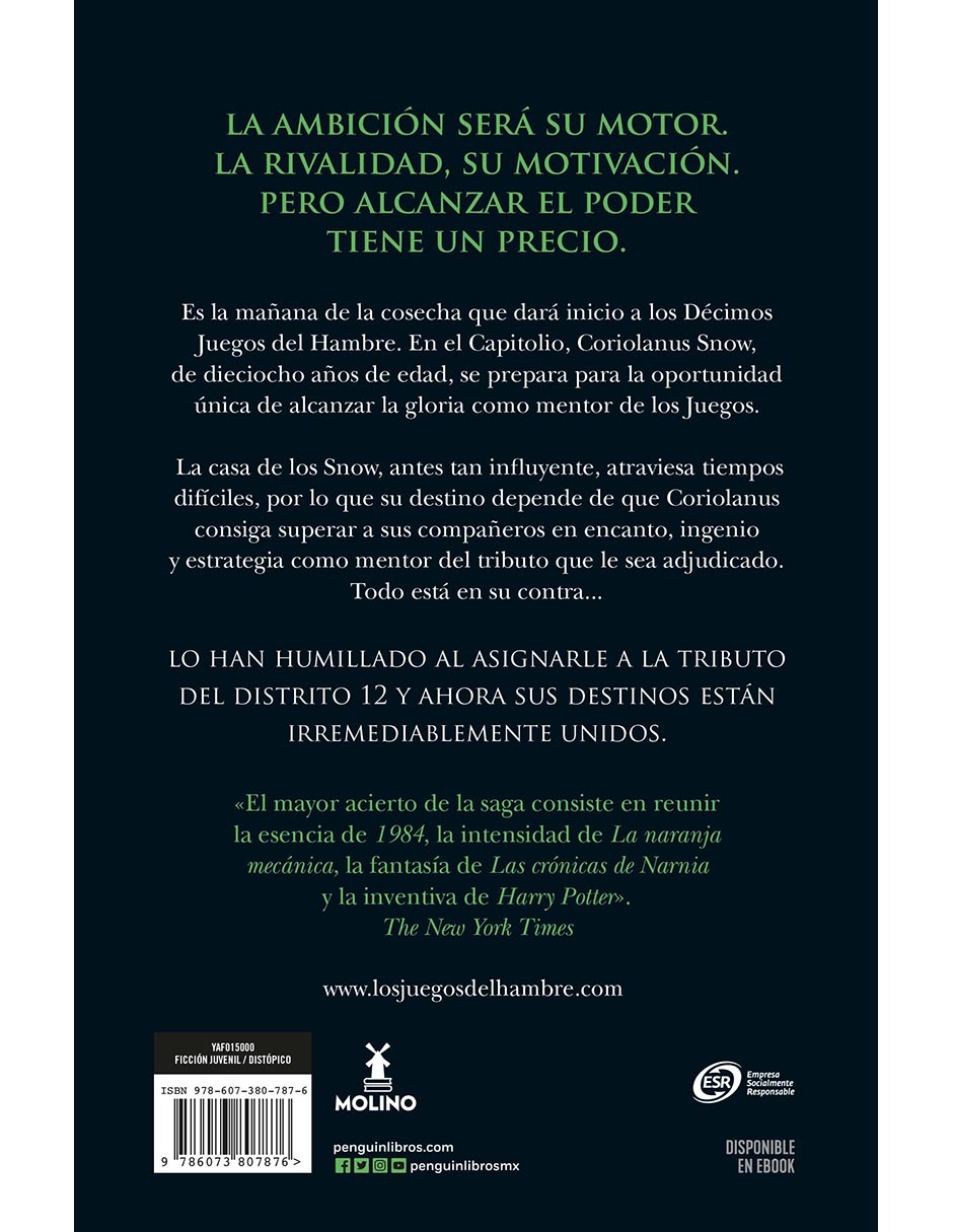 Libro Los juegos del hambre: balada de pájaros cantores y serpientes de Suzanne Collins de Suzanne Collins