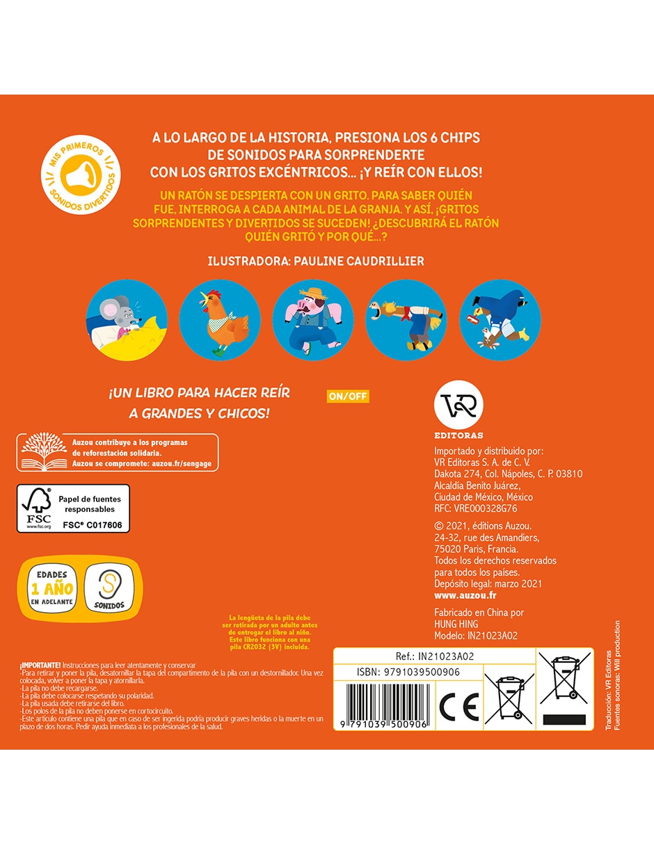 Libro Gritos graciosos en la granja de Auzou