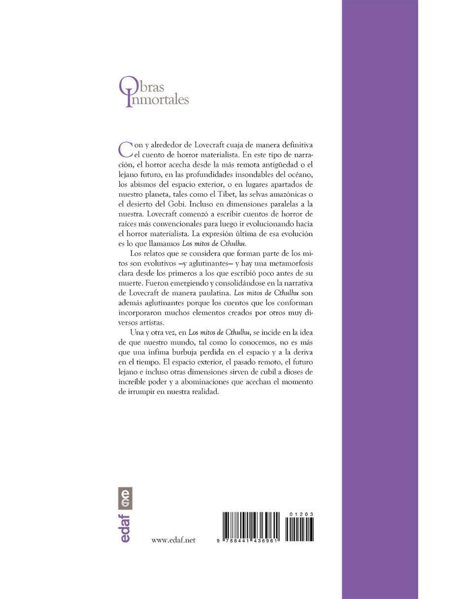 Libro Los mitos de Cthulhu de Lovecraft de Howard Philips Lovecraft