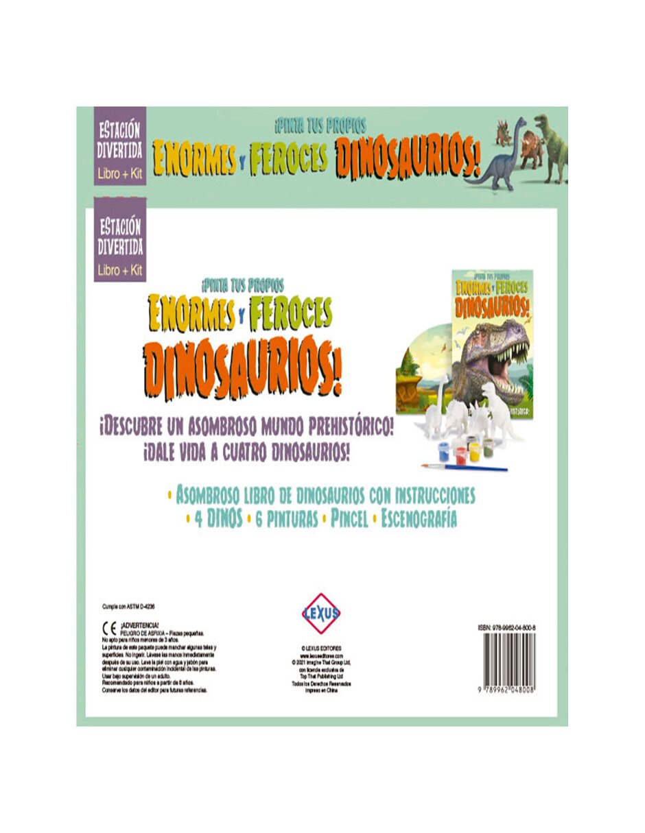 Libro Pinta tus propios y feroces dinosaurios Lexus 2
