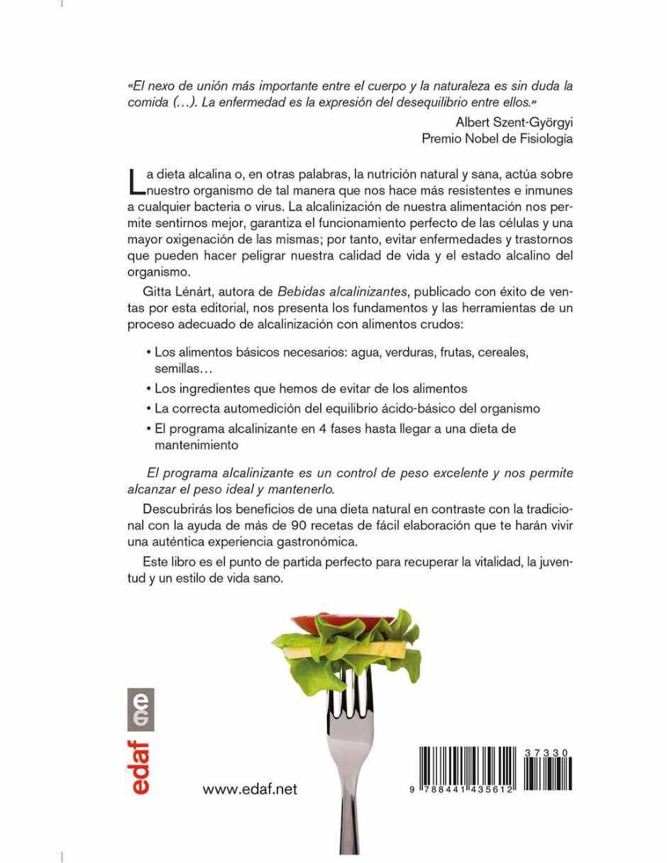Libro Alcalinización con alimentos crudos de Gitta Lénárt