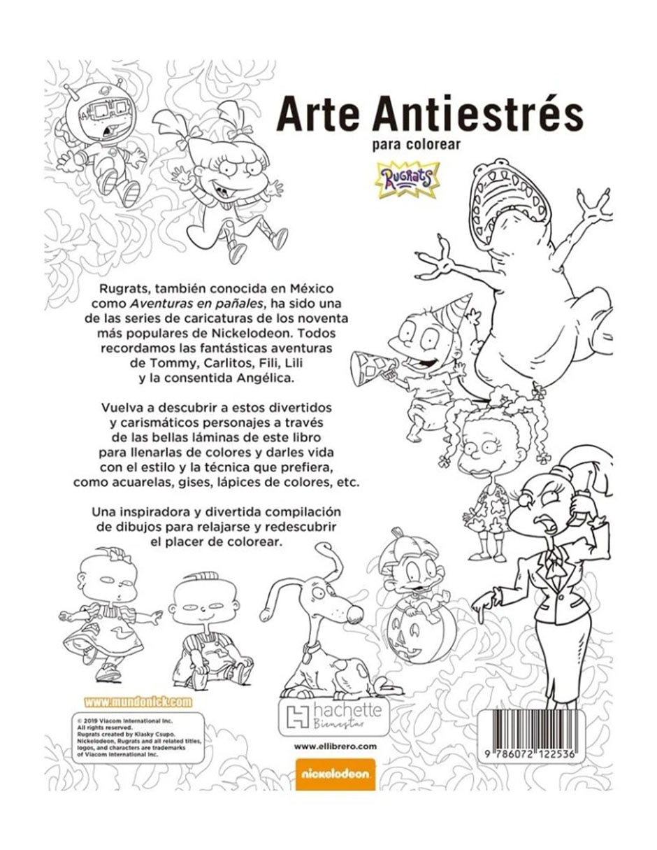 Libro Arte antiestrés para colorear de Nickelodeon Rugrats