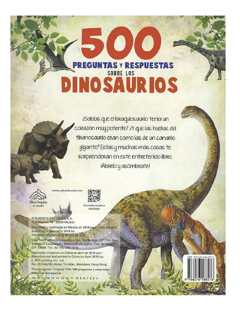 Libro 500 preguntas y respuestas sobre los dinosarurios de Silver Dolphin
