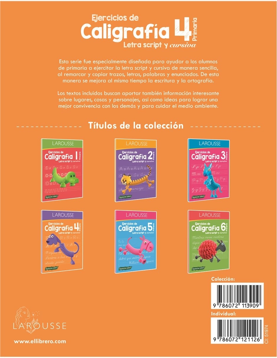 Libro Ejercicios de caligrafía 4° de primaria de Ediciones larousse 2