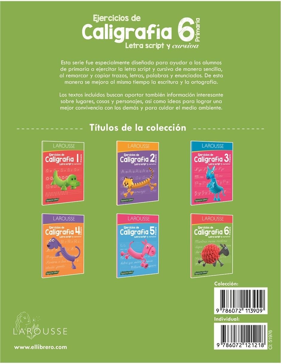Libro Ejercicios de caligrafía 6° de primaria de Ediciones larousse 2
