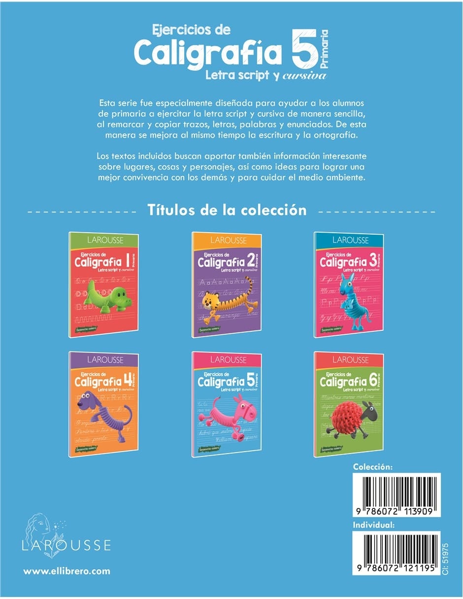Libro Ejercicios de caligrafía 5° de primaria de Ediciones larousse 2
