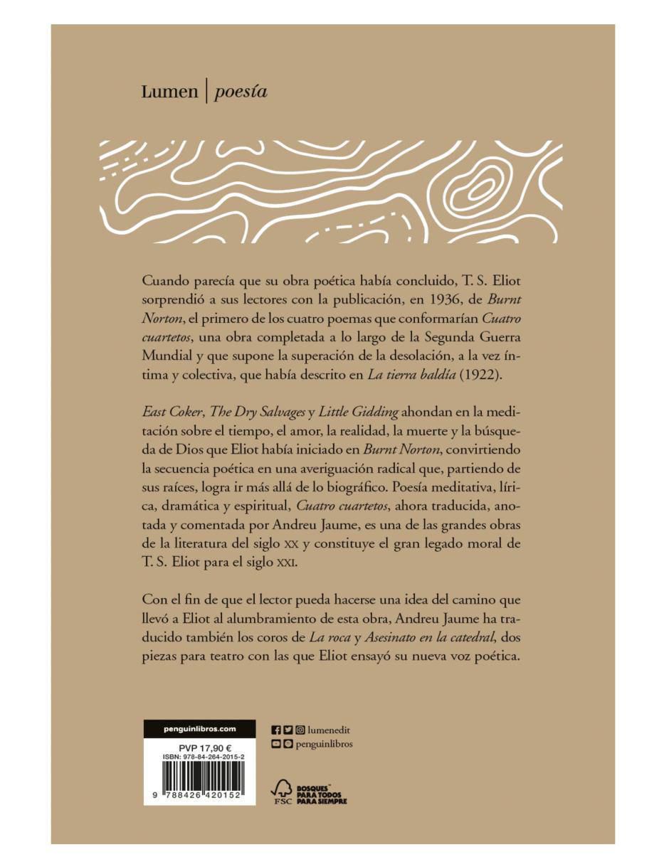Libro Cuatro cuartetos de Eliot, Thomas Stearns 2