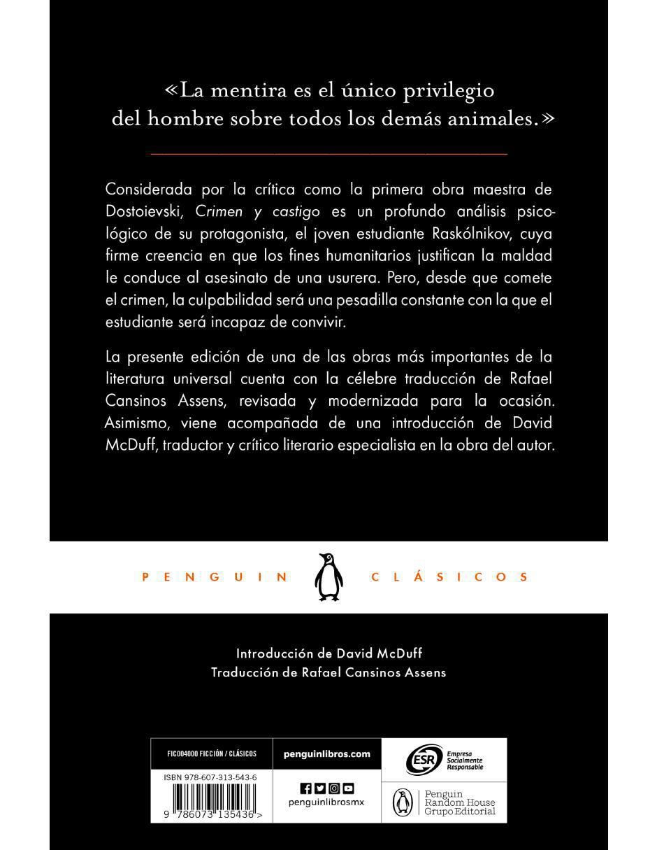 Libro Crimen y castigo de Fiodor Dostoievski
