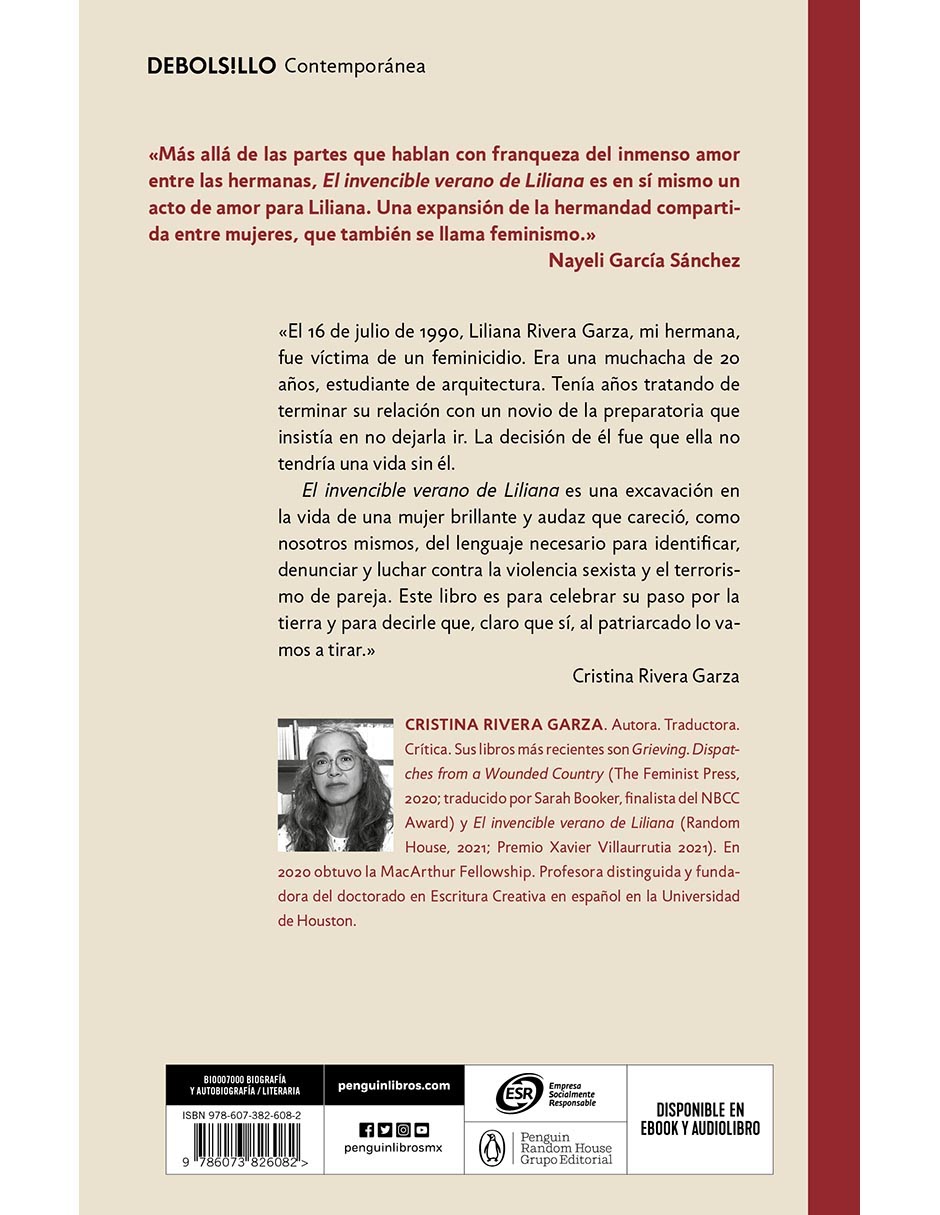 Libro El invencible verano de liliana de Cristina Rivera Garza