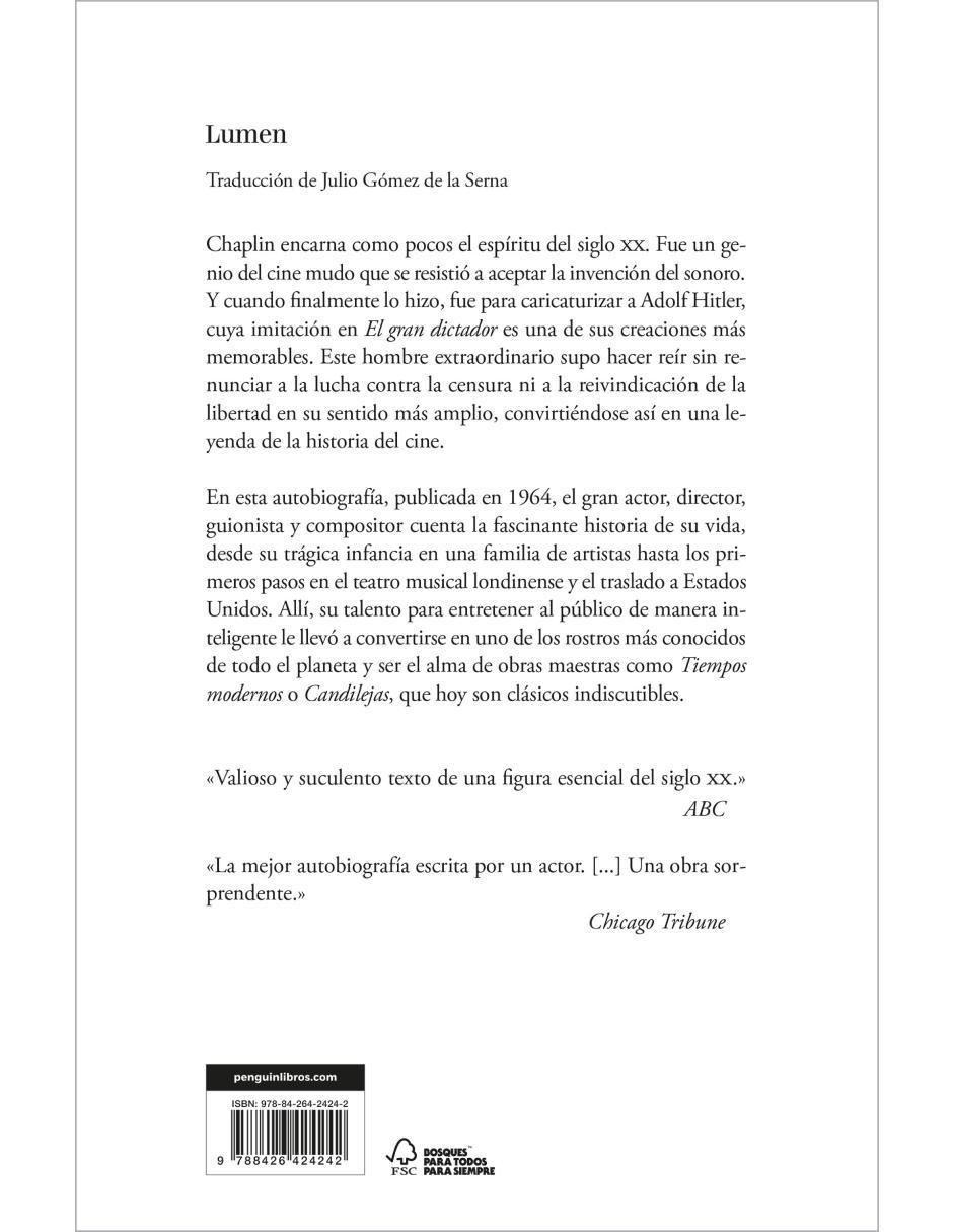 Libro Autobiografía de charles chaplin de Charles Chaplin 3