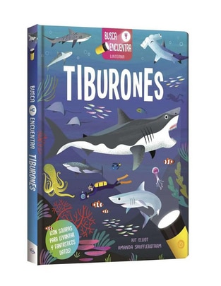 Libro Busca y encuentra linterna: tiburones de Lexus Editores
