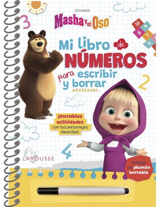 Mi libro de números para escribir y borrar de Masha Y El Oso