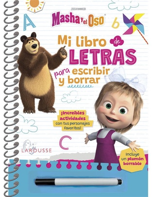 Mi libro de letras para escribir y borrar de Masha Y El Oso