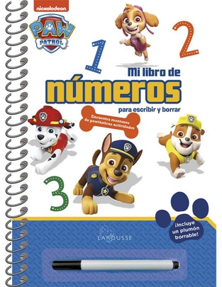 Paw patrol mi libro de números para escribir y borrar de Nickelodeon