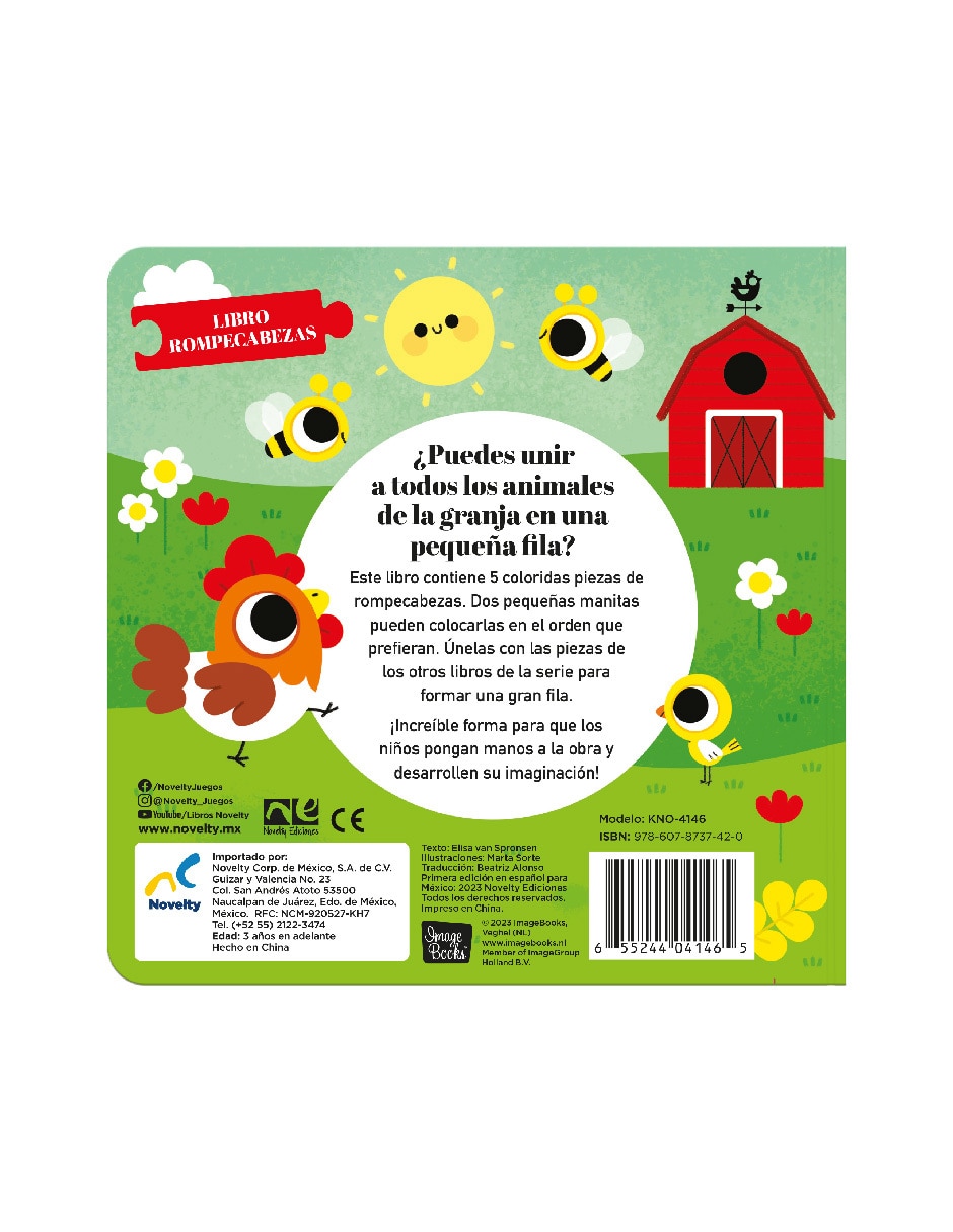Libro Uniendo amigos de la granja de Novelty