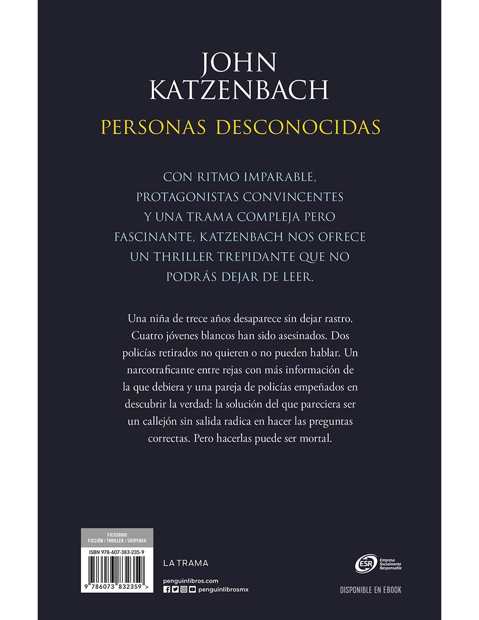 Libro Personas desconocidas de John Katzenbach 3