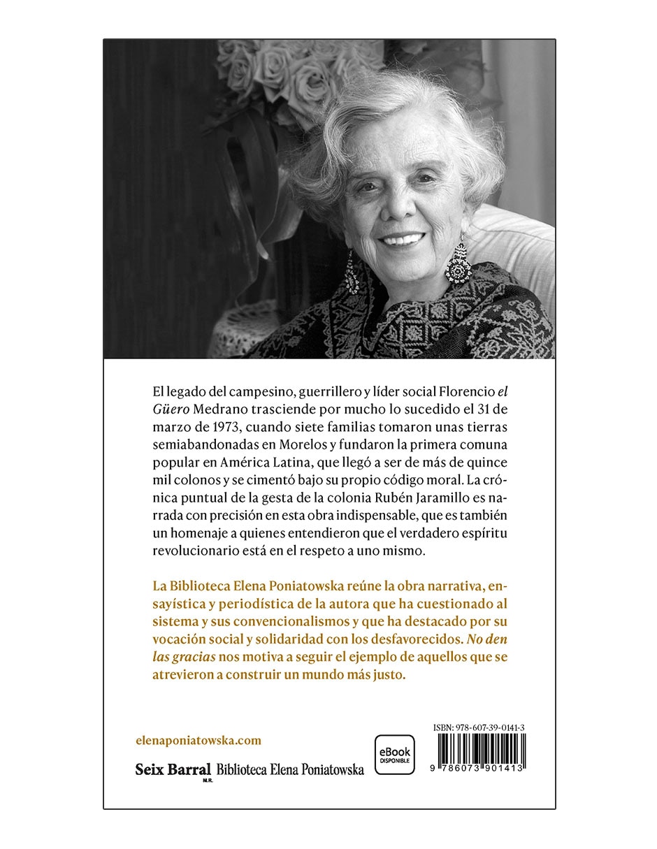 Libro No den las gracias de Elena Poniatowska 2