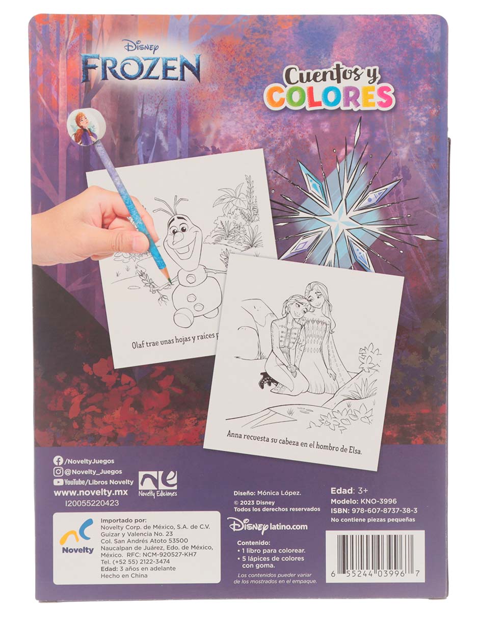 Libro Cuentos y colores Frozen de 4