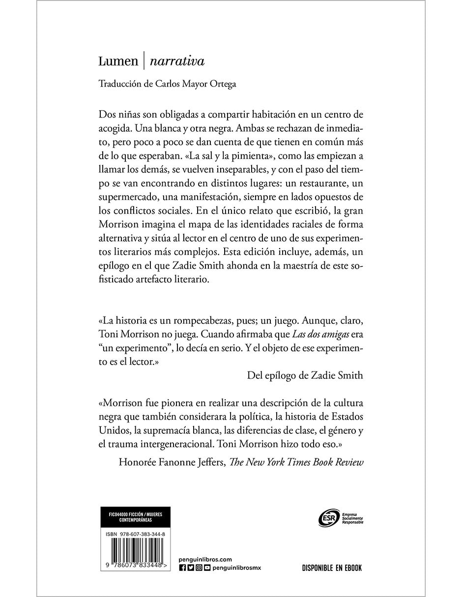 Libro Las Dos Amigas Un Recitativo de Toni Morrison 2