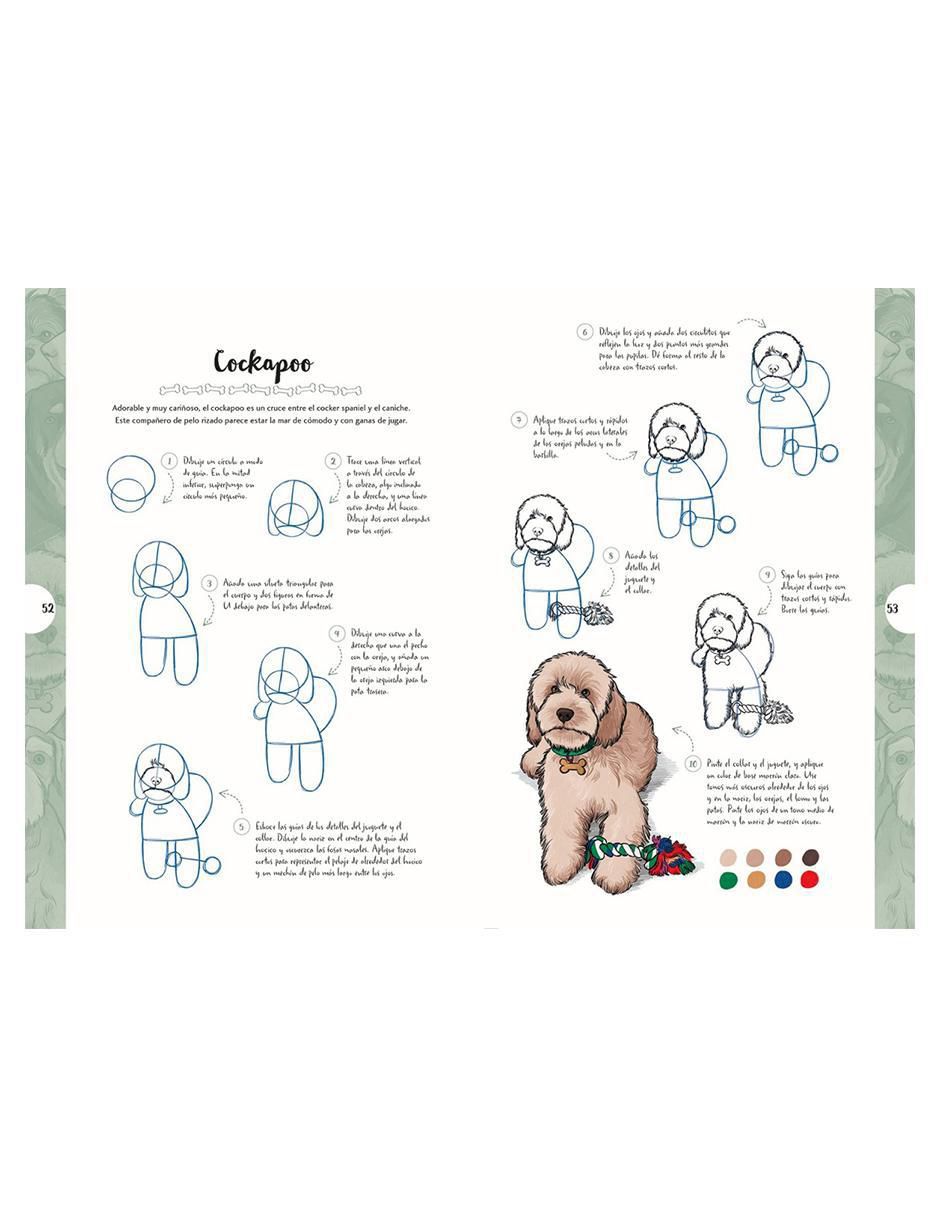 Libro Dibujar en 10 Pasos Perros de Justine Lecouffe
