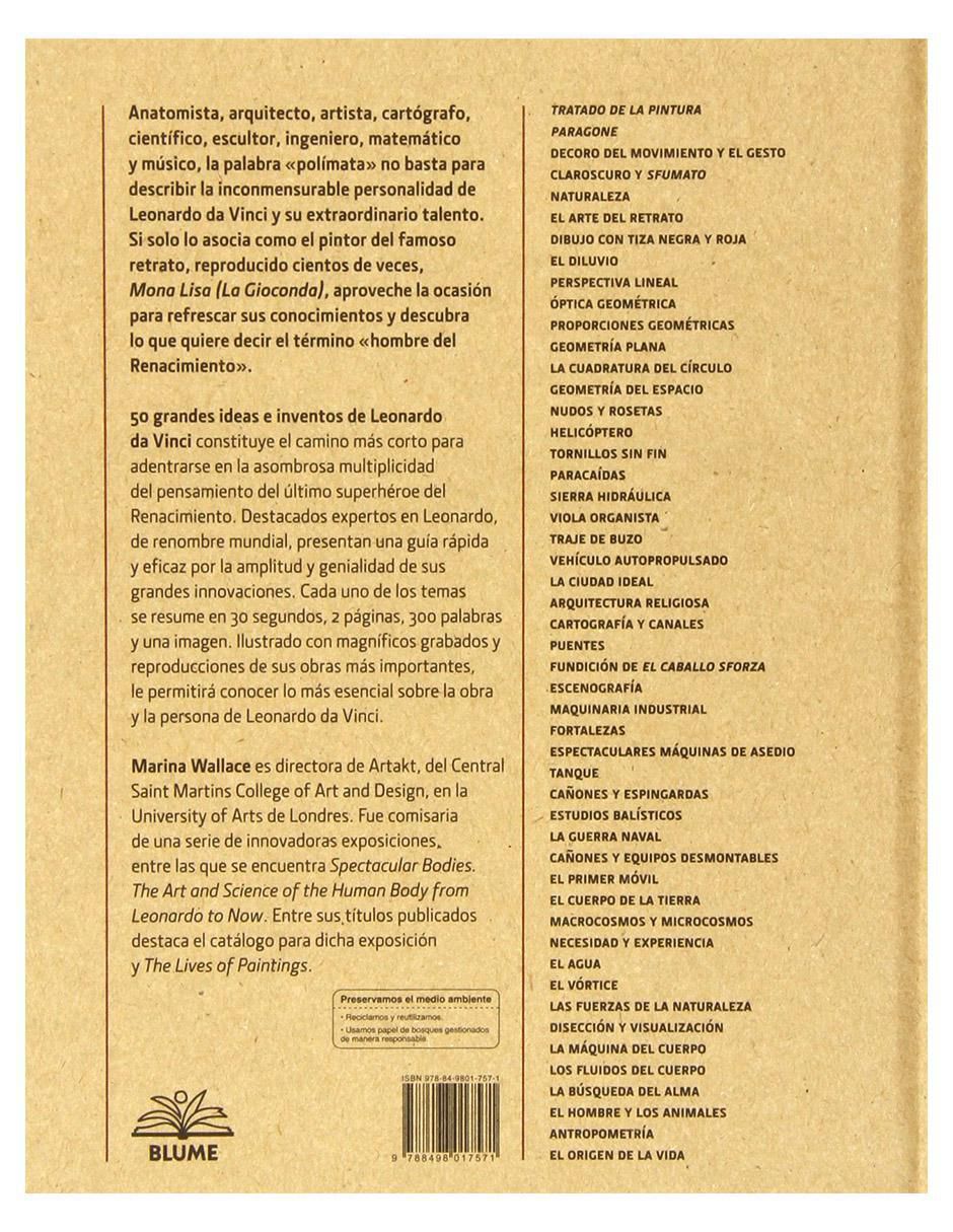 Libro 50 grandes ideas e inventos de Leonardo da Vinci de Marina Wallace