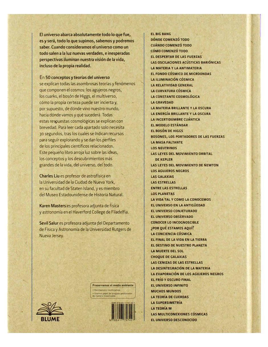 Libro 50 Conceptos y teorías del universo de Charles Liu, Karen Masters, Sevil Salur