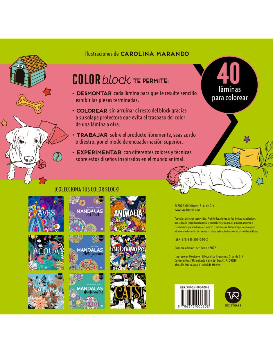 Libro Color block dogs de Carolina Marando