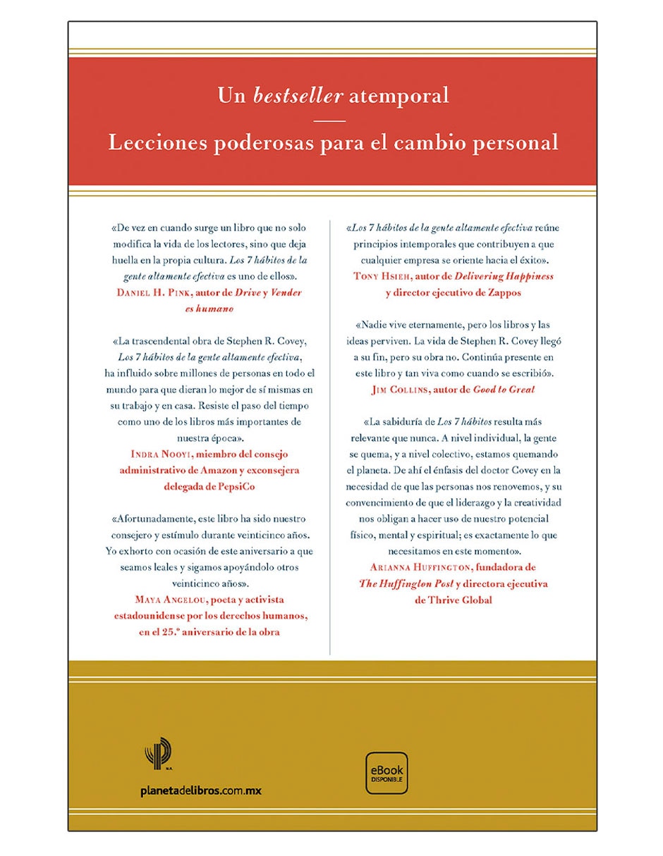 Libro Los 7 hábitos de la gente altamente efectiva 30 aniversario de Stephen R. Covey
