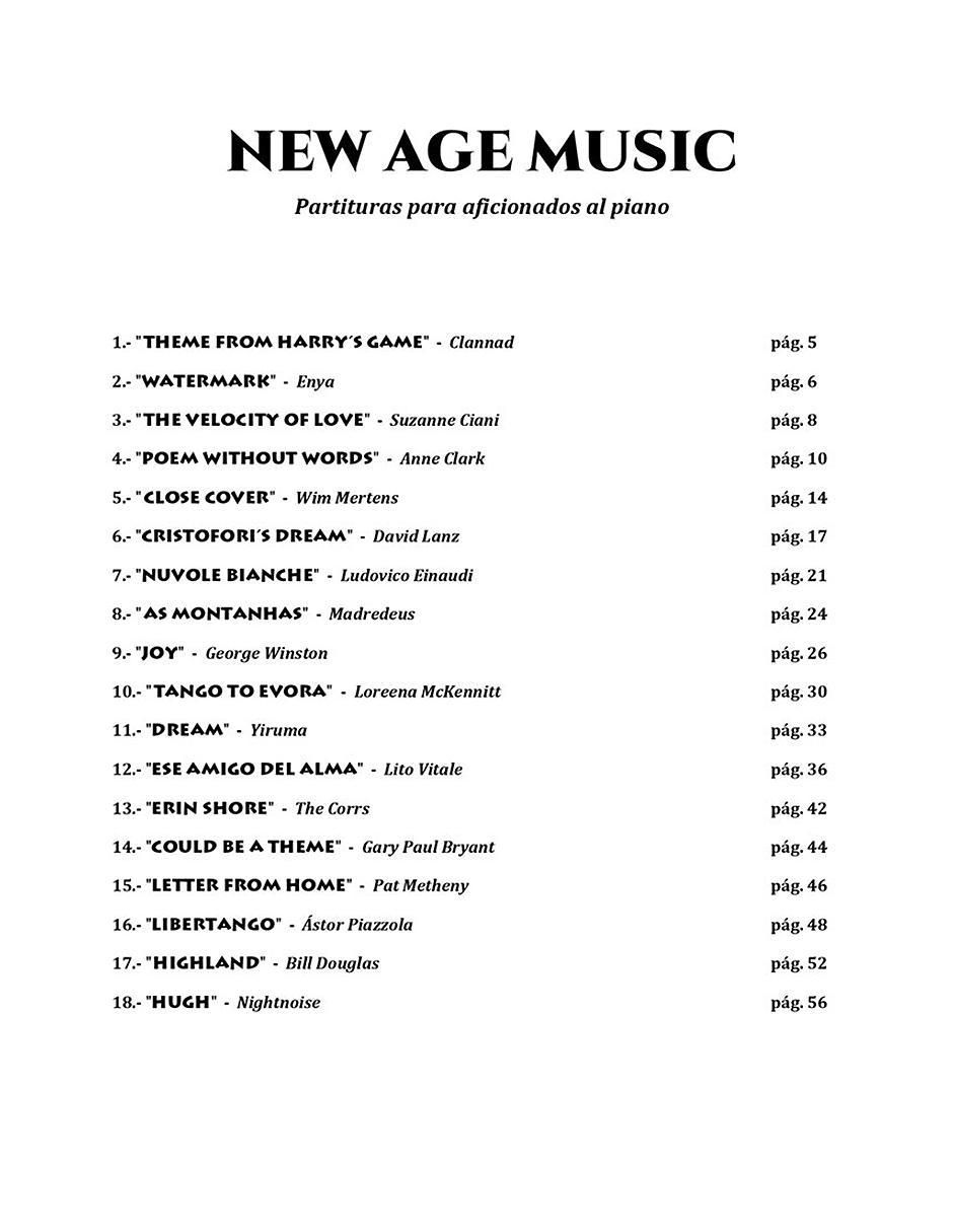 Libro New Age Music, Partituras de Miguel Ángel Fernández Pérez
