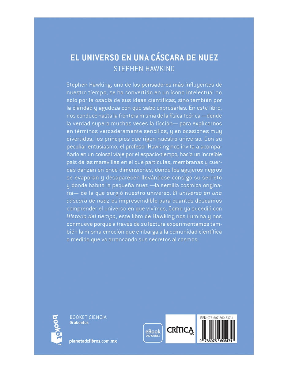 Libro El universo en una cáscara de nuez de Stephen Hawking