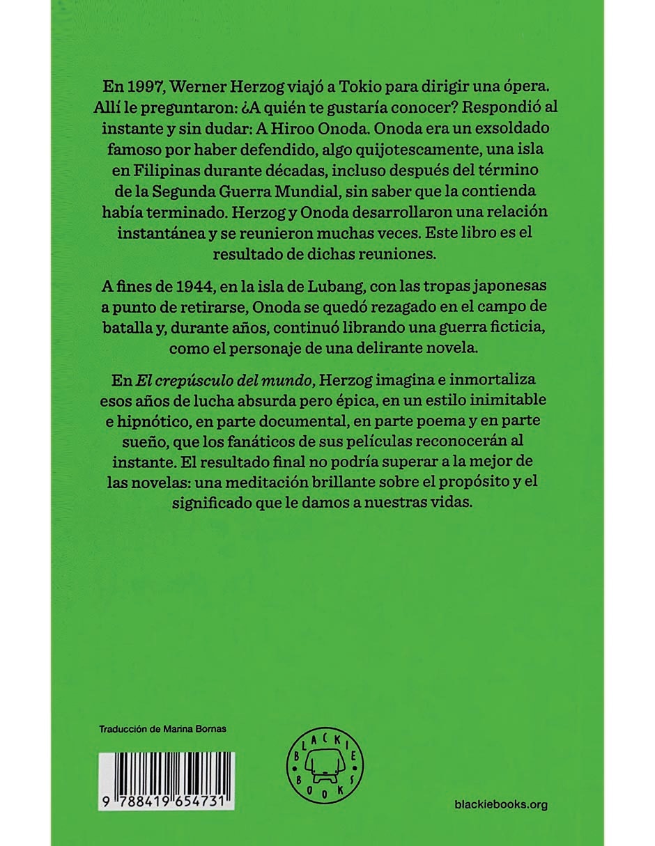 Libro El Crepusculo del Mundo de Werner Herzog