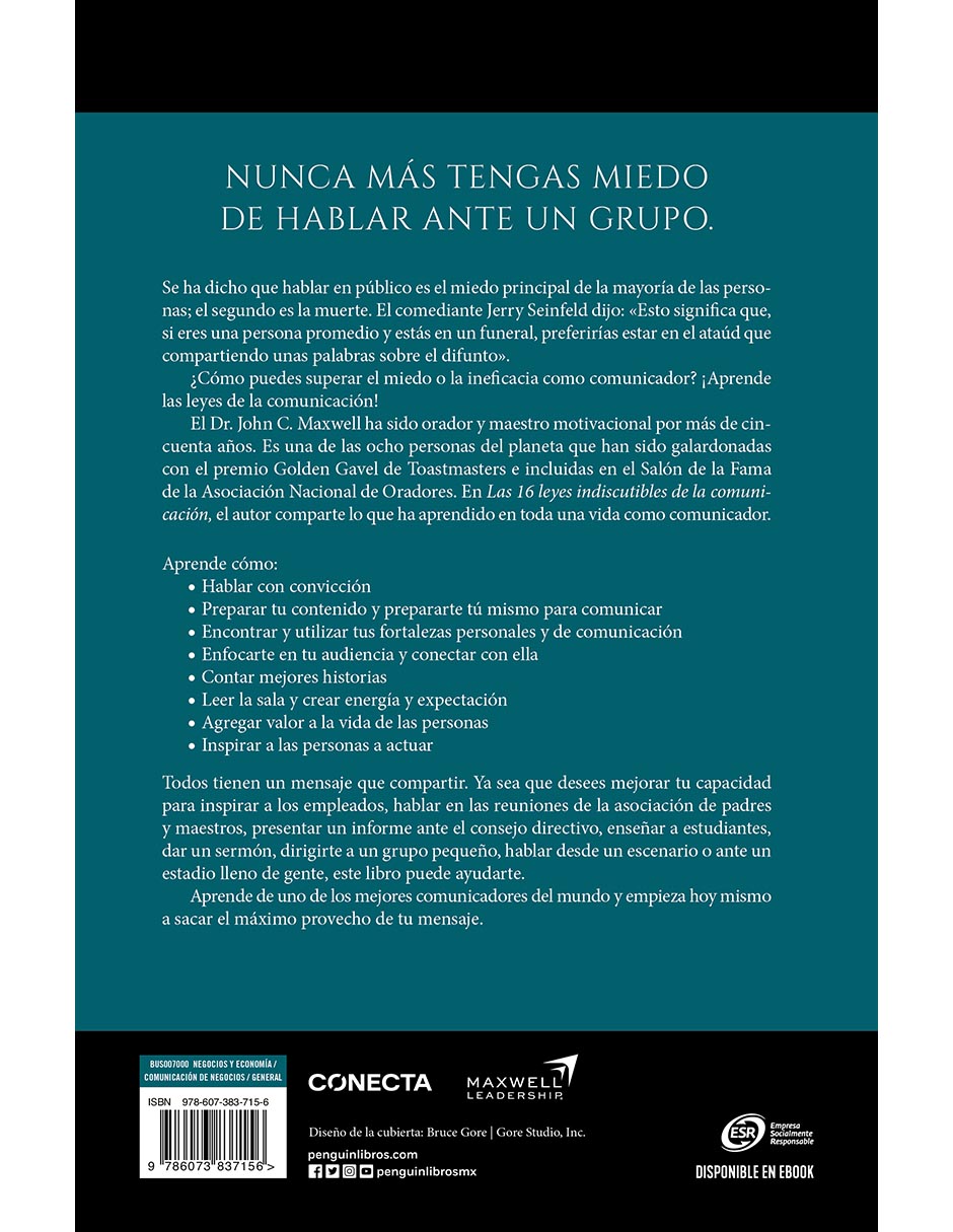 Libro Las 16 Leyes Indiscutibles De La Comunicación
de John C Maxwell