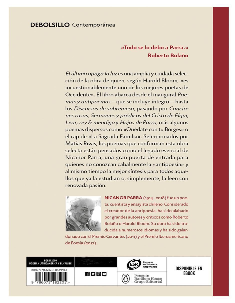 Libro Libro El Ultimo Apaga La Luz de Nicanor Parra 2