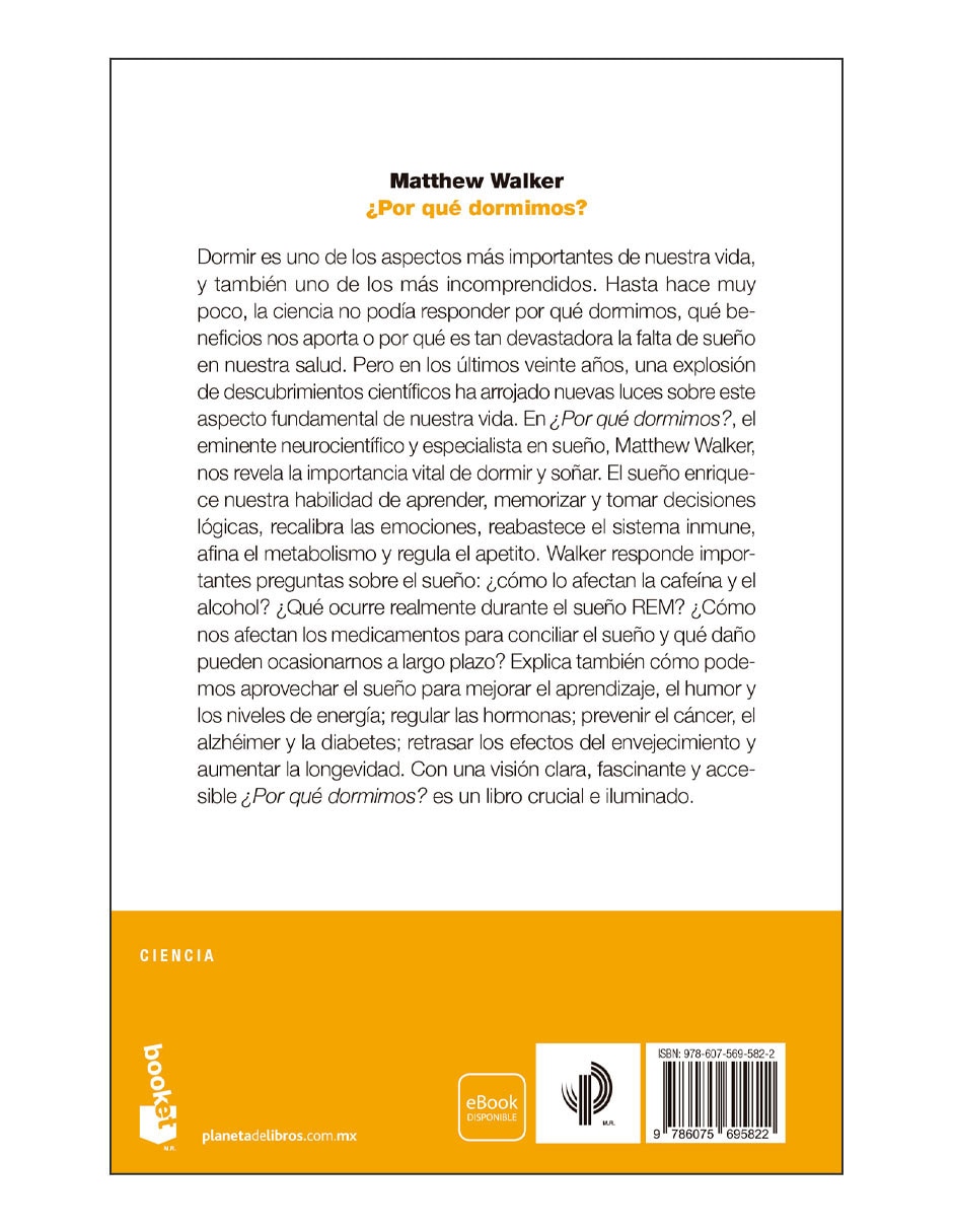 Libro ¿Por qué dormimos? de Matthew Walker 4