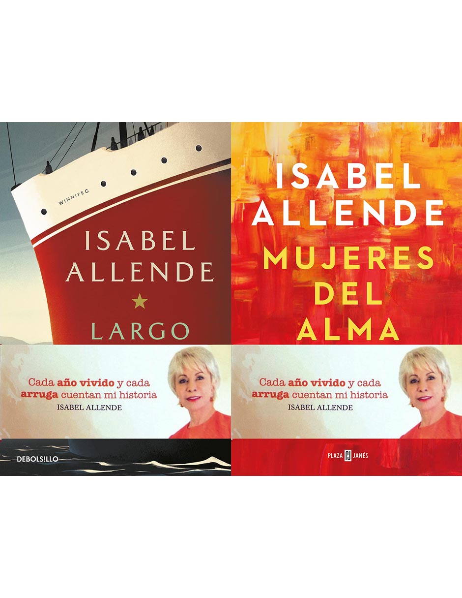 Set de 2 libros Mujeres del alma mía y Largo pétalo del mar de Isabel Allende