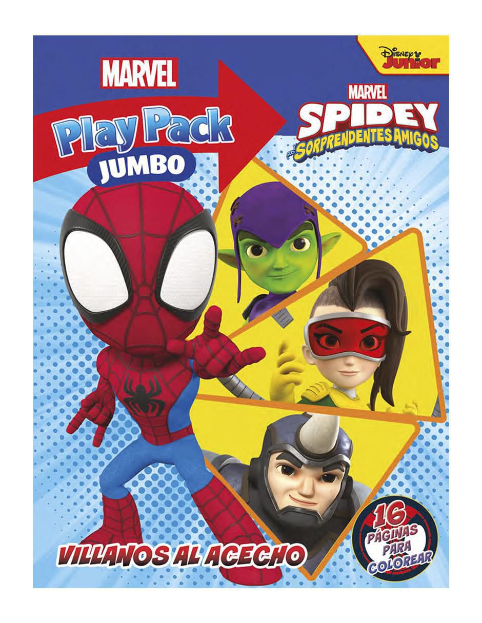 Libro Libro Para Colorear Con Stickers Y Regalo Disney Junior Spidey Y Sus Sorprendentes Amigos 16 Páginas de