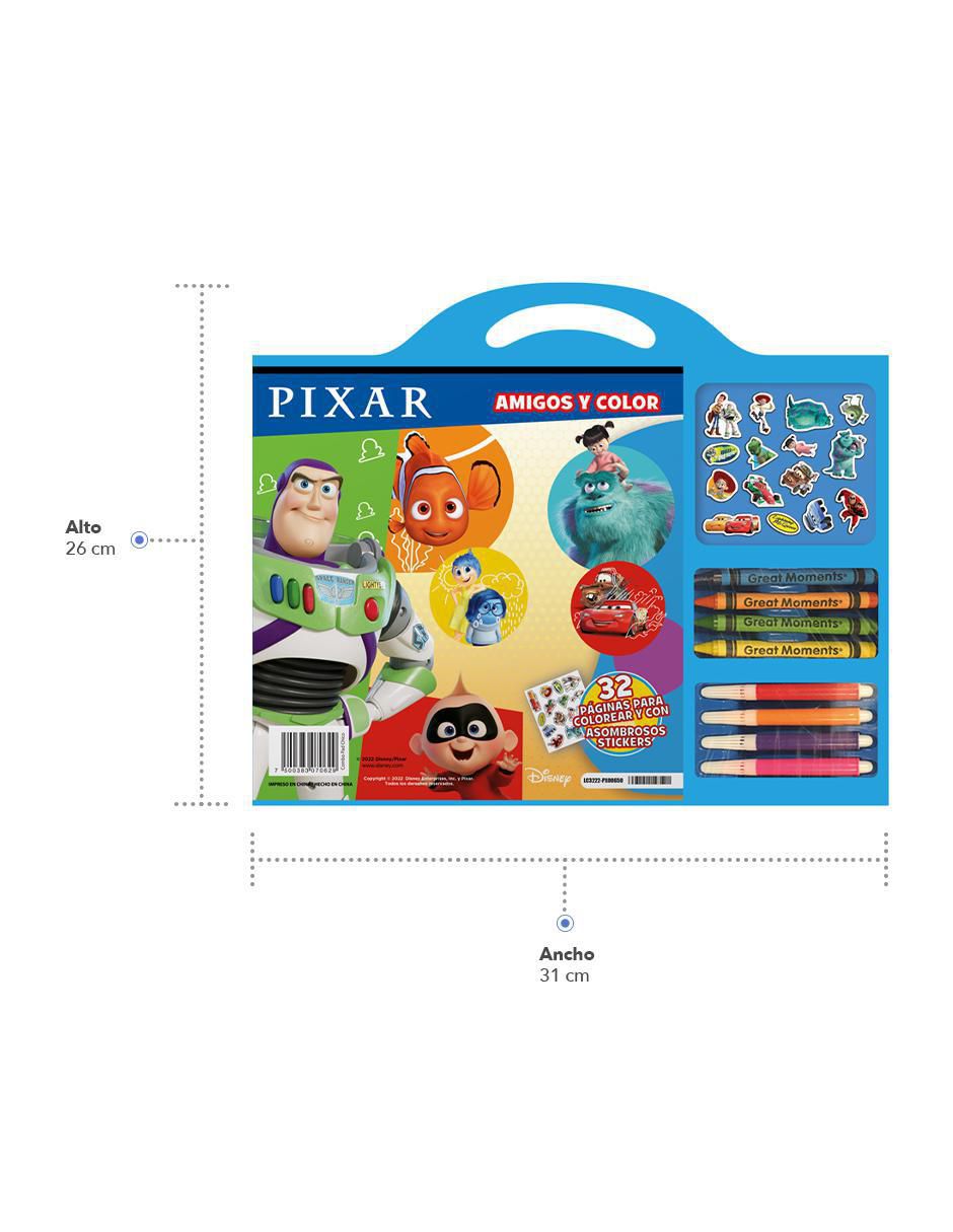 Libro para Colorear Disney Pixar 32 Páginas con Stickers y Accesorios de