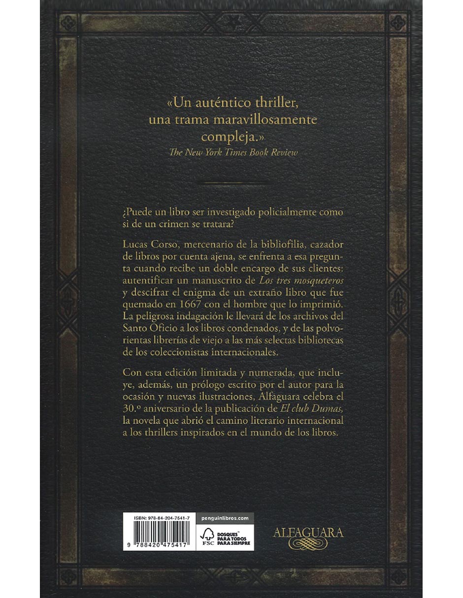 Libro El Club Dumas (Ed. Conmemorativa 30 Aniversario) Alfaguara 2