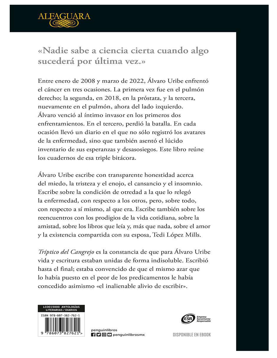 Libro Tríptico del cangrejo de Álvaro Uribe 2