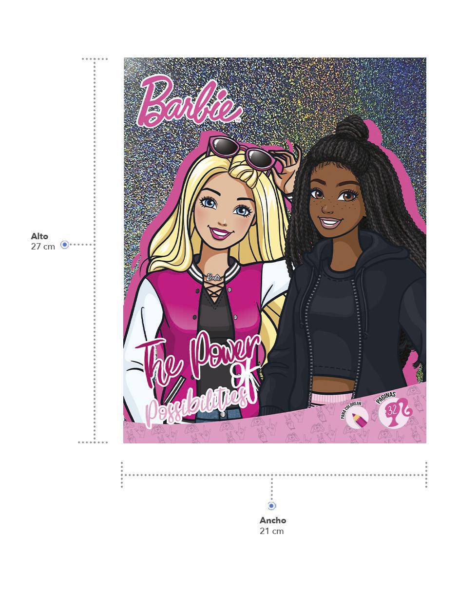 Libro Libro para colorear con portada holográfica Barbie de 2