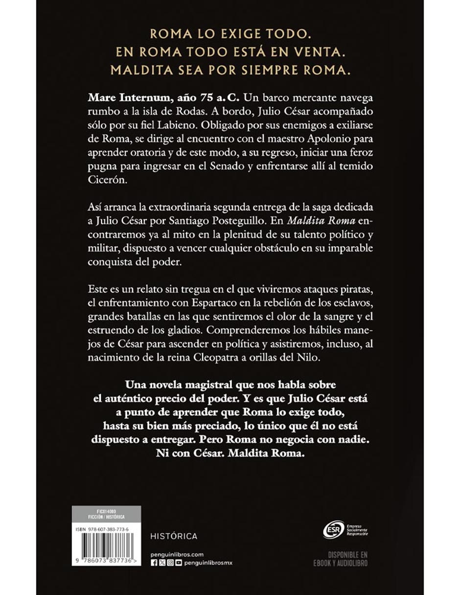 Libro Maldita Roma de Santiago Posteguillo