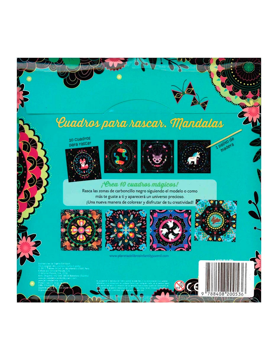 Libro Creactivity cuadros para rascar mandalas de 4