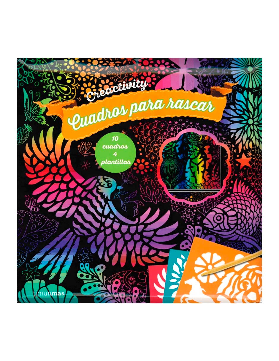 Libro Creactivity cuadros para rascar arco iris de 1