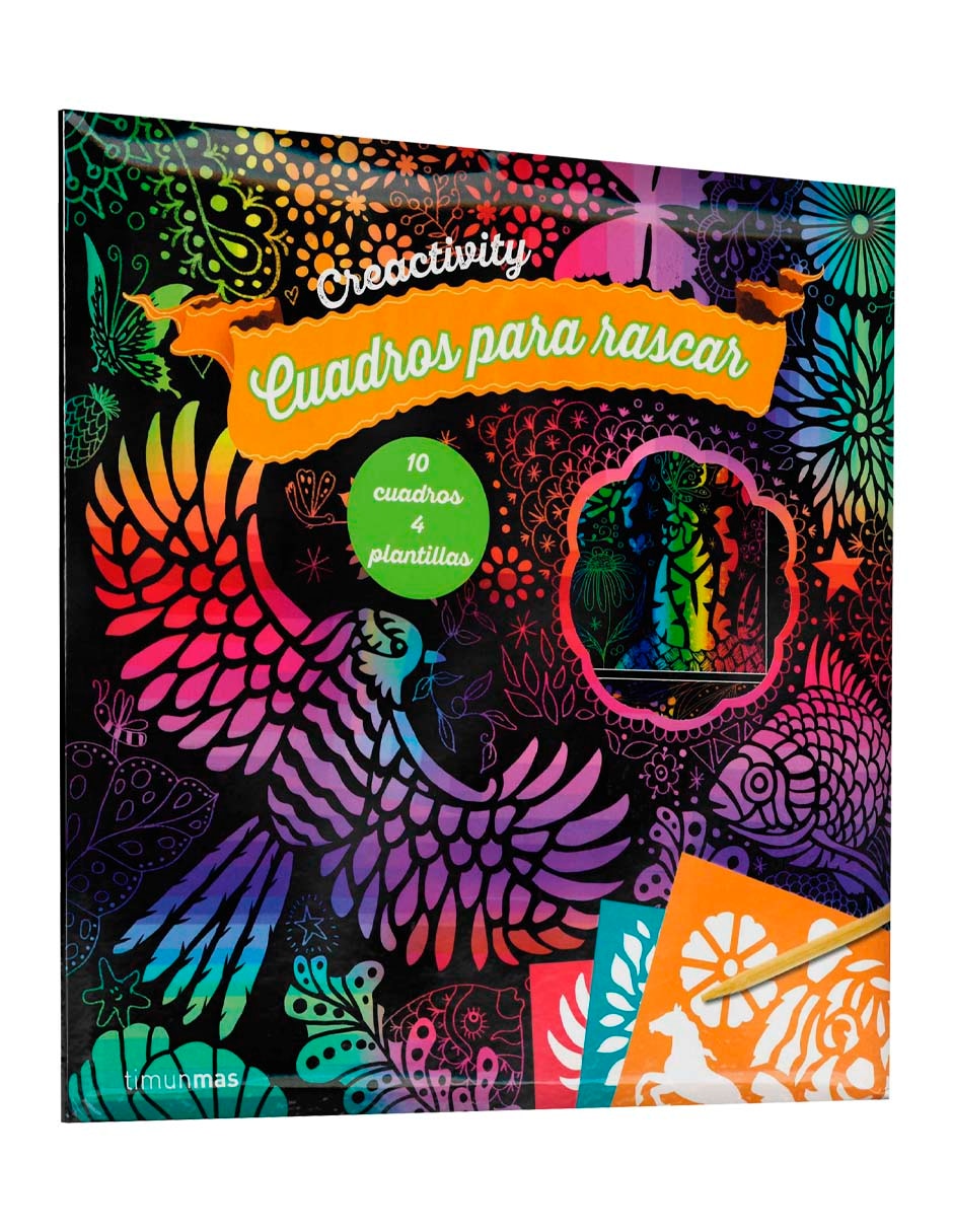 Libro Creactivity cuadros para rascar arco iris de 5