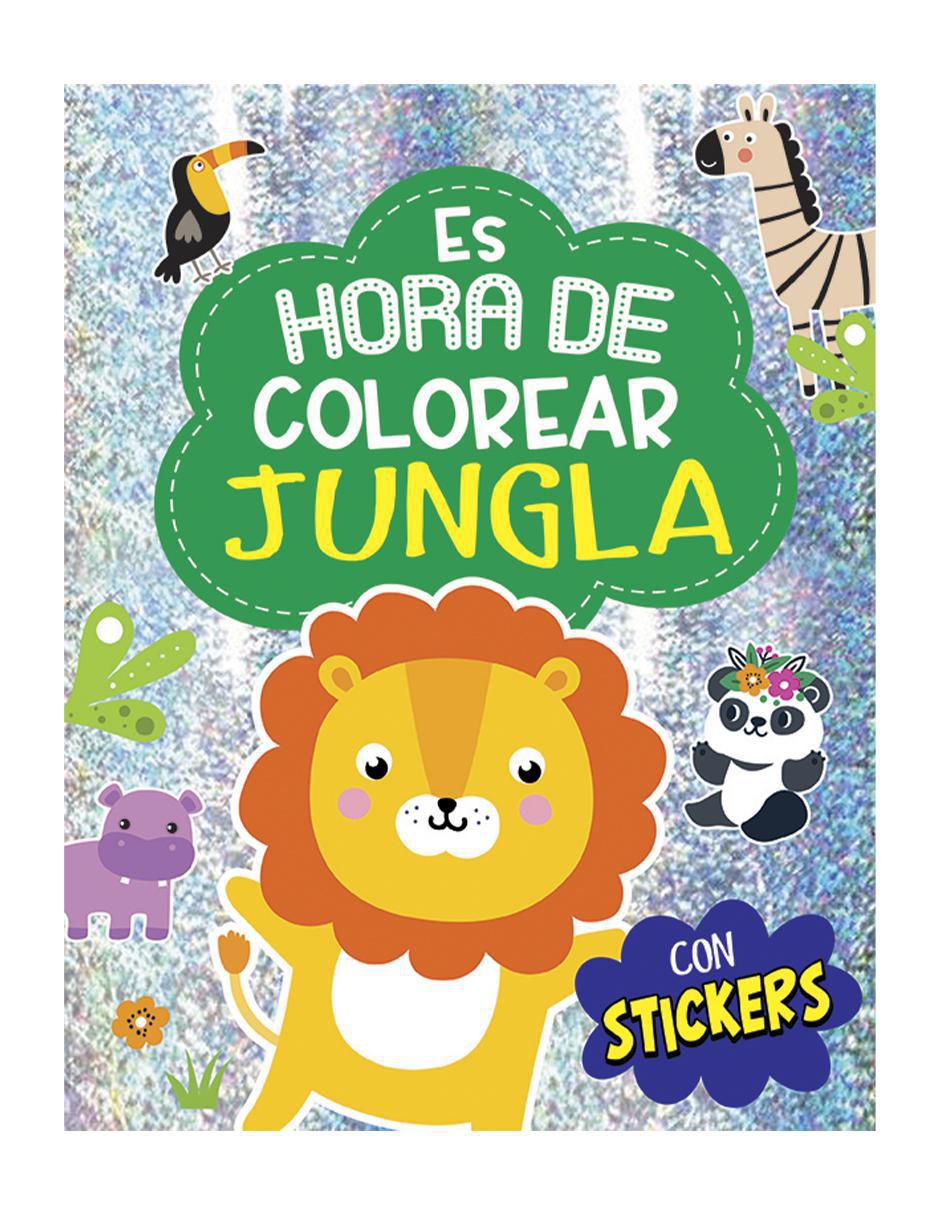 Libro para colorear Es Hora de Colorear Jungla con stickers de Libro para colorear Es Hora de Colorear Jungla con stickers de
