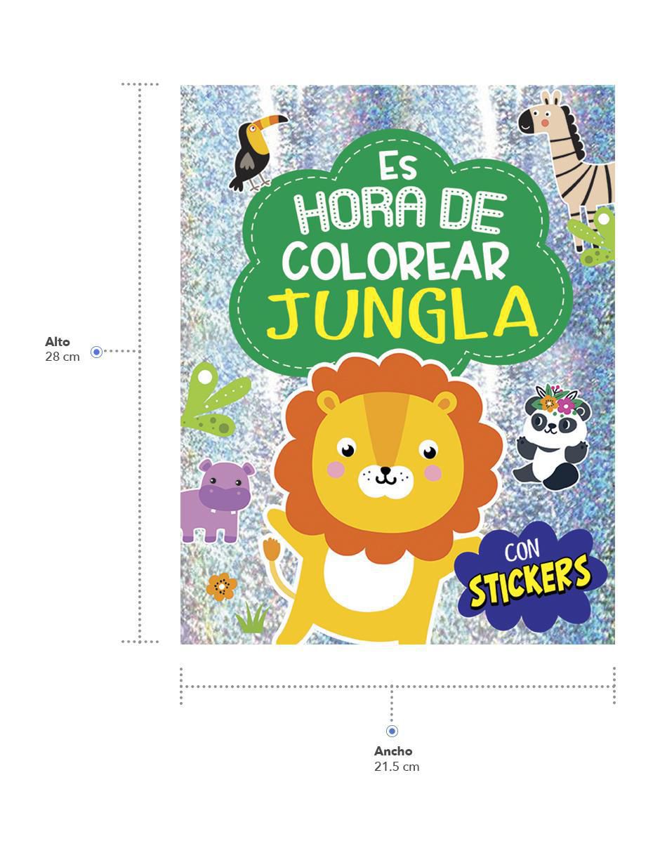 Libro para colorear Es Hora de Colorear Jungla con stickers de
