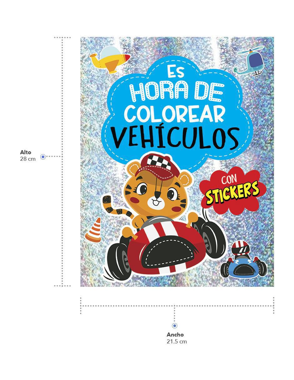 Libro para colorear Es hora de colorear vehículos con stickers de